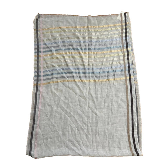 Anichini Silk Stripes scarf shawl Multicolor pastel minimalist 28X39 A001883 - Picture 5 of 7